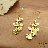 【海洋盒子】開運飾品.金枝玉葉合金垂墜耳環