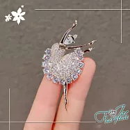 【伊飾童話】芭蕾舞者 水鑽搖曳裙擺胸針防走光別針/顏色可選 金色