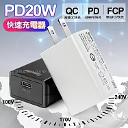 Topcom 20W Type-C PD3.0+QC3.0 快速充電器TC-S300C 白色