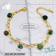 【伊飾童話】清新典雅 波西米亞雙層鈦鋼手鍊/礦石隨機色 礦石隨機色