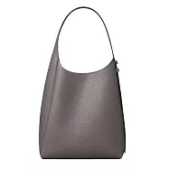 TORY BURCH ROMY HOBO 荔枝紋肩背包(中) 灰褐