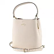 COACH 素色拋光卵石紋皮革兩用包