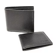 COACH 素色高級小牛皮子母短夾 黑