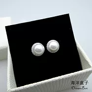 【海洋盒子】優雅貝珠珍珠S925純銀耳環.貼耳耳環