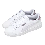 Puma 休閒鞋 Smash 3.0 L 男鞋 女鞋 白 紫 復古 皮革 經典 390987-30 24cm WHITE/SILVER MIST