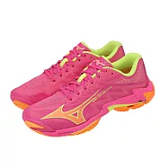 Mizuno 美津濃 排球鞋 Wave Lightning Elite 男鞋 女鞋 粉紅 橘 緩震 V1GA2600-42 26cm PINK/ORANGE