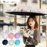 【雙龍牌】王子皮柄自動直傘/防曬防風自動雨傘陽傘A5897 梧桐米