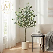 【Floral M】居家療癒氛圍北歐森林尤加利樹1.8公尺室內大型仿真植栽(贈送花盆)