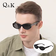 【Q&K】高級感貓眼偏光太陽眼鏡/星暮黑/復古經典款/TR90輕量材質 抗UV400/精品款穿搭