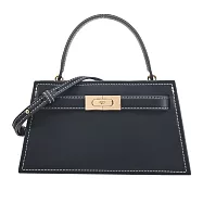 TORY BURCH LEE RADZIWILL 車線皮革兩用包(小)- 黑色