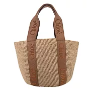Chloe Woody Basket草編大號肩背包- 棕色