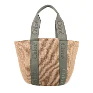 Chloe Woody Basket草編大號肩背包- 墨綠