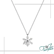 【伊飾童話】晶亮雪花 韓風鋯石可旋轉鎖骨項鍊/銀 鋯石