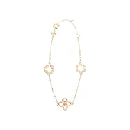 TORY BURCH Clover 鏤空幸運四葉草造型手鍊 (金色)