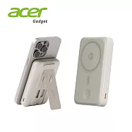 【Acer宏碁】碁速充 Qi2 五合一 35W固態行動電源10000mAh 奶茶米