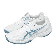 Asics 亞瑟士 羽球鞋 Court Hunter FF 男鞋 白 藍 緩衝 室內運動 1071A111103 28cm WHITE/SABA BLUE