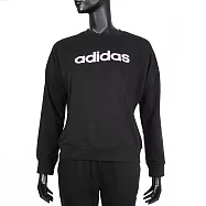 Adidas 愛迪達 W B Lin Ft Sw [KA7197] 女 長袖上衣 休閒長袖 黑 大學T 居家 日常 XS 黑