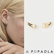PD PAOLA 西班牙時尚潮牌 簡約單鑽耳環 水滴金色耳環 SERENA