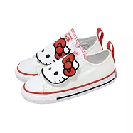 Converse 休閒鞋 All Star 2V 中小童 白紅 三麗鷗 Hello Kitty 魔鬼氈 A17704C 15cm WHITE/RED-BLACK