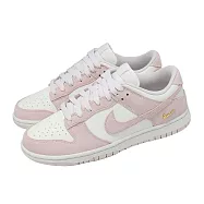 Nike 休閒鞋 Wmns Dunk Low 女鞋 白 粉紅 麂皮 小金勾 IO4244-100 26cm WHITE/PINK