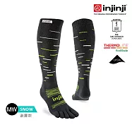 injinji SNOW THERMOLITE保暖五趾高筒襪 L 影黑