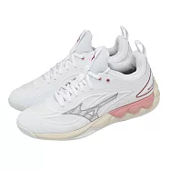 Mizuno 美津濃 排球鞋 Wave Luminous 3 女鞋 白 灰 緩衝 室內運動 V1GC2420-73 25cm WHITE/GREY-PINK