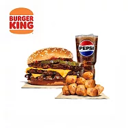 (電子票) 限時7折↘漢堡王 三層火烤牛肉堡+小辣薯球+小杯飲料【受託代銷】