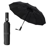 【COMET】12骨防曬抗風黑膠自動雨傘(大傘面 摺疊傘 防風傘 黑膠防曬傘/24T) 商務黑