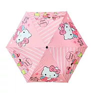 三麗鷗正版授權 Hello Kitty-條紋黑膠口袋傘(粉) 粉色
