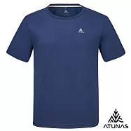 【ATUNAS 歐都納】男款防曬吸濕排汗透氣彈性短袖T恤/素面T恤/大尺碼A8TS2615M*- M 深藍