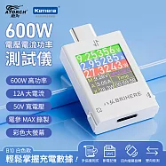 ATORCH 炬為 600W 電壓電流功率測試儀 B10 Type-C 口 電壓50V 電流12A 功率測試儀 功率檢測設備 電流測試 白