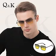 【Q&K】時尚高級日夜兩用偏光太陽眼鏡|質感方框金屬設計|抗UV400・防眩光|精品穿搭墨鏡