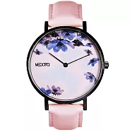 【MEDOTA】Blossom花朵系列粉色真皮錶帶女錶- Blue elf / BO-8801