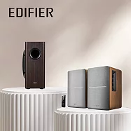 EDIFIER R1280DB 2.0 聲道藍牙喇叭+T5s 薄型主動重低音 R1280DB(木紋)+T5s(木紋)