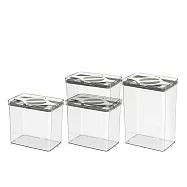 bzyoo Prestoor 轉轉可堆疊保鮮密封罐(經典款 4入組) 雲霧白