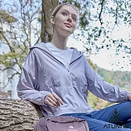 【ATUNAS 歐都納】女款蚊瘋不動涼感連帽外套/防蚊驅蟲/防曬輕薄透氣A1GA2604W- S 霧灰