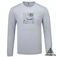 【ATUNAS 歐都納】男款循環長袖排汗T恤/圖T/大尺碼A6TS2536MC- M 灰