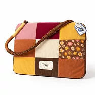 Tagi彩色碎花絨布拼色手提包大容量防震單肩電腦筆電包 碎花拼布色