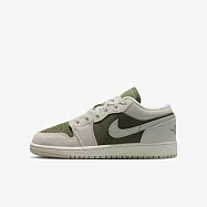 Nike 耐吉 Air Jordan 1 Low SE GS [HV4396-201] 大童 運動休閒鞋 低筒 米灰 綠 23 灰/綠