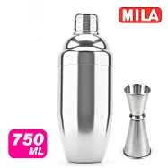 MILA 不鏽鋼調酒器(雪克杯、搖搖杯、搖酒器)750ml加不鏽鋼雙頭盎司杯