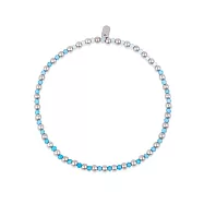 Pura Vida 美國手工 BALL BEAD & STONE 沁涼夏日 藍石銀色串珠彈性腳鍊