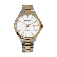 Roven Dino羅梵迪諾 城市漫步時尚腕錶-中金X白-RD6125TG-198W