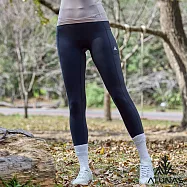 【ATUNAS 歐都納】女款肌NICE壓力褲/登山運動瑜珈彈性緊身褲A2PA2605W*- S 黑