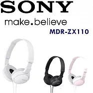Sony MDR-ZX110隨身好音質 可折疊方便攜帶 舒適耳罩式耳機3色 勇氣黑 公司貨保固一年 白色