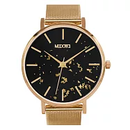 【MEDOTA】TWINKIE 星點貝殼面簡約米蘭錶帶手錶-金色 / TE-12501