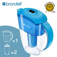 【brondell】美國邦特爾 純淨濾水壺(藍)+2入全效濾芯(1壺2芯) 無 藍色