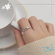 【伊飾童話】鏤空水滴 簡約碎鑽白金鈦鋼戒指/戒圍可選 美規9號