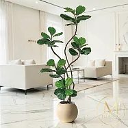 【Floral M】居家法式復古琴葉榕1.8公尺室內大型仿真植栽(贈送花盆)