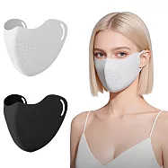 超值2入組!! 涼感冰絲無痕防曬口罩 彈性掛耳設計 舒適輕薄 GOLOV.EJOY 立體口罩 保護眼角 騎車 自行車 跑步 高爾夫 登山 戶外 運動 親膚有質感 涼感透氣 漫暮黑x2