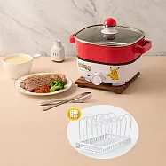 POKEMON精靈寶可夢 多功能分離式3L料理鍋PKM-EP02 送 MATURE美萃伸縮瀝水收納架